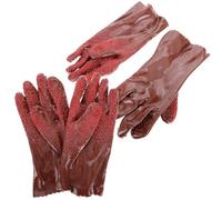 Abaodam 2 Paires de Moufles de Plomberie en Pvc Antidérapants Imperméables Réutilisables pour Nettoyage D'égouts et Drainage Résistants Solide pour Usage Professionnel