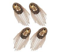 Abaodam 2 Paires Épaulettes à Franges avec Perles Brillantes Accessoires Épaule Dorés pour Costume avec Épingles Ornements Élégants pour Tenues Formelles et Uniformes