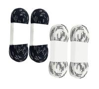Abaodam 2 Paires Lacets de Hockey sur Glace Antidérapants Longs Résistants à la Rupture pour Patins et Chaussures Larges Noir et Blanc Lacets pour Sports de Glace et Patinage Hivernal