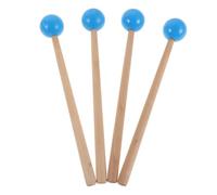 Abaodam 2 Paires Maillets Percussion Bois et Caoutchouc pour Marimba Xylophone Glockenspiel Réutilisables Durables Accessoires de Batterie Polyvalents pour École et Festival Bleu