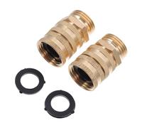 Abaodam 2 pièces Adaptateur Laiton Double Filetage Rotatif pour Tuyau Arrosage Jardin Raccord Irrigation avec Rondelles Lot