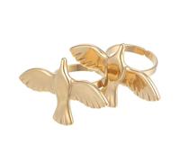 Abaodam 2 Pièces Bague Paix Réglable Acier Inoxydable de Bagues Vintage Oiseaux Ouvertes Bijoux Animaliers pour Femmes Style Rétro Symboles Harmonie et Liberté