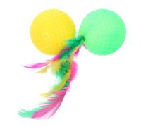Abaodam 2 pièces Balles Jouets pour Chat avec Queue Colorée Éponge pour Linstinct et Prévenir Griffures Couleur Aléatoire Couleur Aléatoire