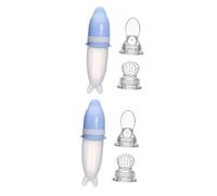 Abaodam 2 Pièces Biberon Cuillère En Silicone Cuillères En Silicone Sucette De Fruits Cuillères Pour Tout-petits Bouteille De Complément Alimentaire Enfant Nourriture Gel De Silice