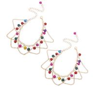 Abaodam 2 Pièces Boho Anklets For Women Tassel Bell Barefoot Sandals Adjustable Ankle Bracelets For Belly Dance Costume Beach Dancing Accessories