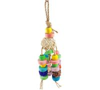 Abaodam 2 Pièces Bois pour Perroquet, Balle Rotin à Mâcher Colorée | Suspendre Ludique, Adapté Perroquets et Perruches, Favorise Exercice, Jeu, Développement des Compétences Couleur Aléatoire
