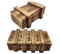 Abaodam 2 pièces Boîte à Secrets Bois pour Garçon Fille Éducatif Puzzle avec Compartiments Cachés Stimule et Renforce Les Liens Parent Garçon Fille Cadeau Ludique pour et
