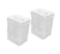 Abaodam 2 Pièces Boîte de Reproduction Aquarium Transparente Acrylique avec Ventouses Isolation pour Petits Poissons Guppy Betta Facile à Installer et Portable