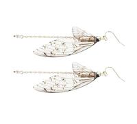 Abaodam 2 pièces Boucles Oreilles Pendantes en Forme d'Aile Dégradées avec Perles Synthétiques Légères et Élégantes pour Femme Bijoux Fantaisie pour Mariages Fêtes et Usage Quotidien