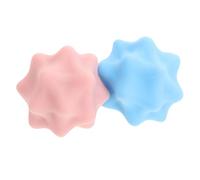Abaodam 2 Pièces Boule D'acupuncture Balle de Massage Manuelle en Silicone, Rose/Bleu, pour Pieds et Bras, Soulage la Fatigue Plantaire, Usage Bureau et Voyage, Adultes
