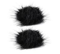 Abaodam 2 pièces Boules Pompons Fausse Fourrure Noire pour Chapeaux et Vêtements Décoratives Pelote Laine Douce et Élégante pour Femmes