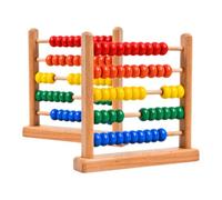 Abaodam 2 pièces Boulier Bois pour Éducation Mathématique Préscolaire Outil de Compte Perles pour Garçon Fille Apprentissage Précoce Éducatif Rangées Hêtre