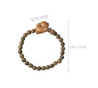 Abaodam 2 Pièces Bracelet Couple Perles de Santal avec Charme Lapin Sculpté Bracelet Extensible Mixte Feng Shui Chanceux Idée Cadeau Anniversaire Femme Fille