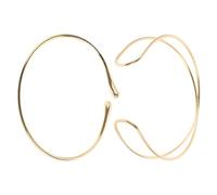 Abaodam 2 Pièces Bracelet Manchette Femme Ensemble Minimaliste Ajustable Bijoux Bras Doré pour Mariage Fête et Événements Formels