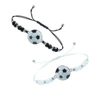 Abaodam 2 Pièces Bracelets de Football pour Couples Bracelet Sportif Chic et Blanches Accessoire Élégant et pour de Football