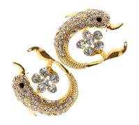 Abaodam 2 pièces Broche Dauphin Ornée de Cristaux Épingle Col Élégante Bijoux Femmes Cadeau Anniversaire Mode