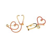 Abaodam 2 pièces Broche Stéthoscope Alliage Créative Broche Infirmière Médecin Cadeau Épingle Costume Femme Accessoire Médical Original