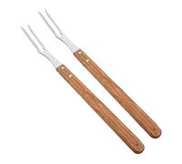 Abaodam 2 pièces Brochettes Acier Inoxydable avec Manche Fourchettes Barbecue Durables et Réutilisables pour Repas Extérieur et Rôtisserie Outils Pratiques pour Fête Barbecue