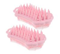 Abaodam 2 Pièces Brosse Douce Silicone pour Bain et Massage Du Exfoliante et Nettoyante Accessoire Ergonomique pour
