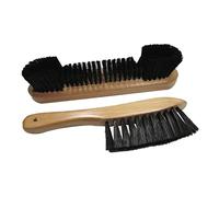 Abaodam 2 pièces Brosse pour Table de Billard Poils Doux sans Rayure Manche Naturel Forme à Cheval pour Coins Nettoyeur de Feutre pour Billard et Pool et Petite Brosse à Manche Long