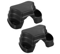 Abaodam 2 pièces Cachette Tortue et Reptile avec Bol Intégré pour Eau et Nourriture Plateforme Exercice Plastique Noir Cachette Décorative pour Terrariums et Accessoires Reptiles