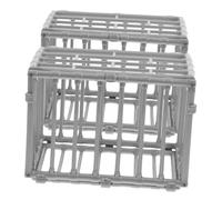 Abaodam 2 pièces Cage Miniature pour Animaux de Compagnie Modèle DIY Plastique Décoration Accessoire pour Micro Maison et Stockage Objets Petits