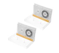 Abaodam 2 Pièces Cassette Audio Vierge 45 en Plastique Transparent | Boîtier Plastique, Enregistrement Vocal, Usage Messages et Enseignement, Lot avec Étui