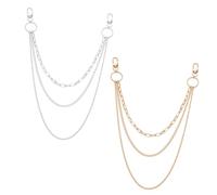 Abaodam 2 pièces Chaîne de Métallique Rétro Multilayer pour Femme Ceinture Fine Dorée et Argentée Accessoire Mode Polyvalent pour Robes et Tenues Décontractées