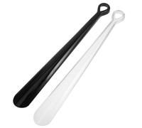 Abaodam 2 Pièces Chausse-pied à Long Manche PET Ergonomique | Usage Maison et Voyage, Embout Crocheté, Design Moderne Discret, Aide Pratique pour Enfiler les Chaussures