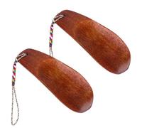 Abaodam 2 pièces Chausse-pied Bois Massif Petit Portable Lève-chaussures Flexible et Solide Mini Embauchoir Léger pour Adultes et Personnes Âgées Lot