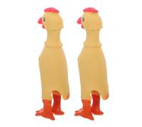 Abaodam 2 Pièces Chien Couineur Poulet Cartoon en Latex Jaune | Interactif, Facile à Nettoyer, pour Jeu Quotidien, Adapté aux Chiens Moyens et Chiots