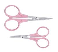 Abaodam 2 Pièces Ciseaux de Couture Courbes en Acier Inoxydable Pointe Fine, Coupe-fil Précis pour Broderie et Travaux Manuels Diy, Design Ergonomique Rose