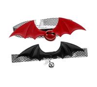 Abaodam 2 Pièces Collier Chat Halloween avec Clochette et de Chauve-Souris Sécurité Breakaway Réglable pour Chatons et Petits