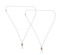 Abaodam 2 Pièces Collier Homme avec Pendentif Petite Fiole Verre Contenant Graines de Moutarde Bijou Religieux Inspirant Chrétien pour Prière Lot