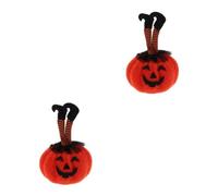 Abaodam 2 Pièces Décoration d'automne Citrouille et Jambes de Sorcière en Tissu Soyeux, Figurine Créative et Facile à Nettoyer pour Ambiance Festive de Fête et Chambre