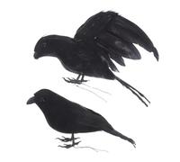 Abaodam 2 Pièces Décoration Halloween Intérieure Extérieure Réalistes Noirs Faits Main Ornement Effrayant pour Accessoire Gothique pour Jardin et Événement