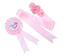 Abaodam 2 Pièces Épingles de de bébé corbeille articles photo voiture né original épingle à nourrice maman papa corsage insigne de ceinture de maman matériau polyester rose