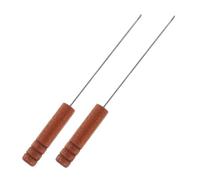 Abaodam 2 Pièces Fishing Bait Threader Needle with Wooden Handle Stainless Steel Worm Piercing Tool for Carp Fishing Reliable Non-Slip Grip for Live Baiting and Saltwater