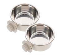 Abaodam 2 pièces Gamelle Suspendue Acier Inoxydable Antidébordement et Antimouvement pour Cage Distributeur Alimentaire Sécurisé pour Chiens Moyens et Grands Animaux de Compagnie