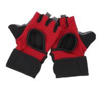Abaodam 2 Pièces Gants de Sport à Doigts Mixtes de Gants Respirants pour Activités Extérieures Rouge et Antidérapants pour Cyclisme Musculation et Randonnée