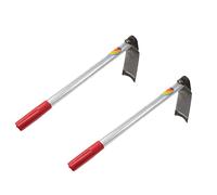 Abaodam 2 Pièces Houe de Jardin Inoxydable Petite Houe Forgée à Manche Solide Outil et Portable pour Désherbage et Ameublissement Sol