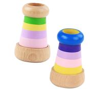 Abaodam 2 pièces Kaléidoscope Bois avec Facettes Poly Éducatif pour Éveil Visuel et Découverte Adapté Aux Garçon Fille Dès Ans Couleur 2 + Couleur 3 2pcs