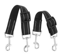 Abaodam 2 Pièces Laisse Rallonge de Sécurité pour Chien, Nylon Noir, | Attache Réglable 28 à 37cm, Crochets Pivotants, Usage Parc et Balades du Matin