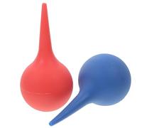 Abaodam 2 pièces Lot de Ampoules Auriculaires Caoutchouc Souple Embout Lisse pour Nettoyage Doux des Oreilles Aspiration Cire et Rinçage à Eau Outils Manuels pour Adultes et Bleu et Rouge