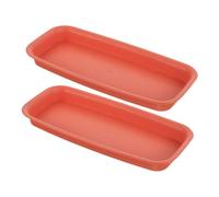 Abaodam 2 pièces Lot de Soucoupes Rectangulaires Plastique pour Plantes Plateau Fuite pour Pots Intérieur et Extérieur Protège Sols et Surfaces Jardinière Balcon et Jardin