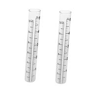 Abaodam 2 pièces Lot de Tubes à Essai Verre avec Fond Plat et Échelle pour Pluviomètre Jardin Mesure Précise des Précipitations Adapté Agriculture et Recherche Climatique