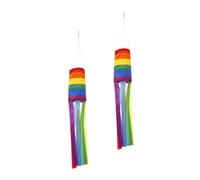Abaodam 2 Pièces Manche à Air Décorative Arc Ciel pour Extérieur Drapeaux et Flottants Décoration de Jardin pour Fête Mois Fierté