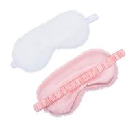 Abaodam 2 pièces Masque de Sommeil Doux et Confortable Cache-yeux Peluche Anti-lumière pour Voyage et Détente Masque Nuit pour Femme et Homme Bloque la Lumière pour Sommeil Réparateur