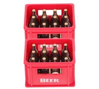 Abaodam 2 Pièces Mini Caisses Décoratives Rouges en Plastique Bouteilles Miniatures Réalistes pour Maison de Poupée, Accessoires Miniatures Décoratifs Cuisine et Bar, Jouets Minuscules