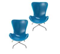 Abaodam 2 pièces Mini Chaise Ordinateur Miniature Bleue Accessoire DIY pour Décoration de Maison de Poupée Modèle Meuble et Réaliste Écologique